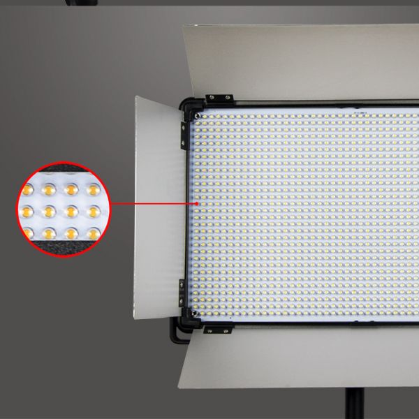 120W LED Soft Panel Light Bi Color Photo Studio Continuous Lighting Photography With 4 Leaf Barndoors