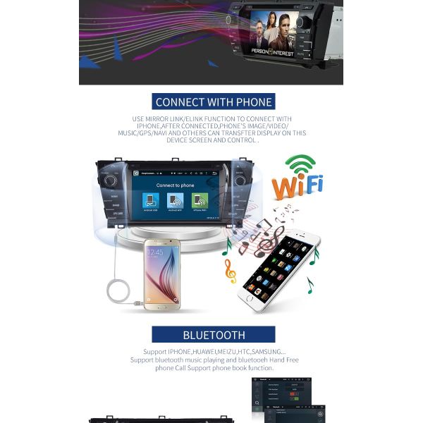 7 Inch Touch Screen AM FM Toyota Car DVD Player Multi - Language Supported