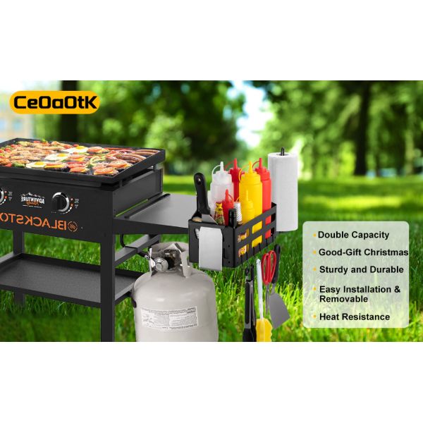 Griddle Caddy with Magnetic Tool Holder Paper Towel Holder for Blackstone 28"/36" Griddles/Prep Cart