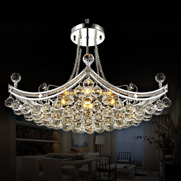 Gold Chorm Dining room Kitchen Glass Ball Chandelier Pendant Lights Fixtures (WH-MI-76)
