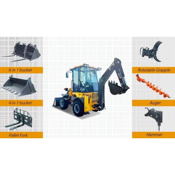 Bl35-12 1.2ton Loader Machine High Quality Agricultural Excavator Backhoe Wheel Loader