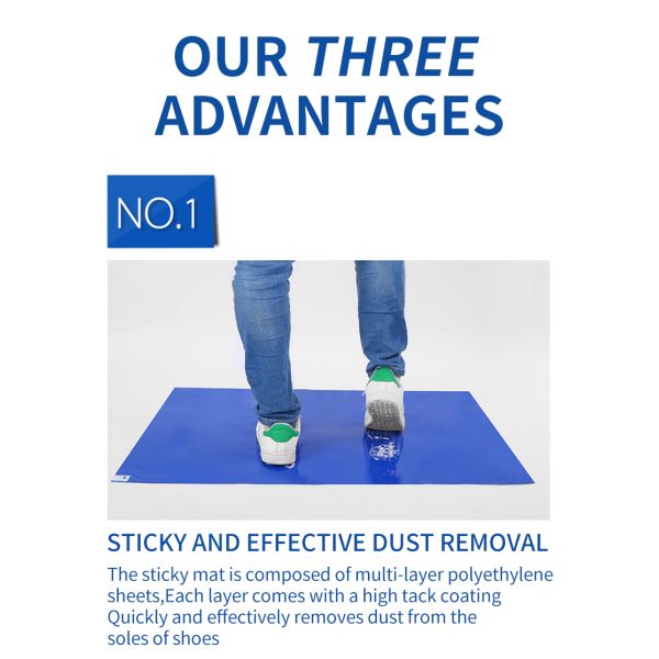 H-1201 Reusable PE Film Floor Mat Numbered Labels Tear Resistant Design for Cleanrooms and Home