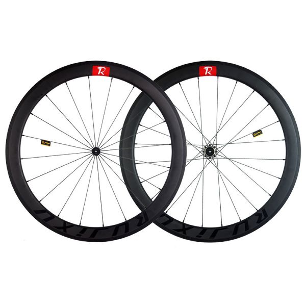 Clincher Tubeless Carbon Road Bike Wheelset 700c With V/C Brake And Carbon Rims