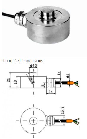 HZFS-016 2t round Stainless Steel Compression weighing round Load Cell weight sensor for Lamination Machine 5-10V