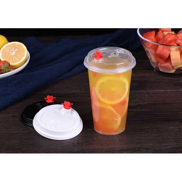 PET PLA Plastic Cups With Lids 100% Biodegradable Transparent Cold Food 16oz