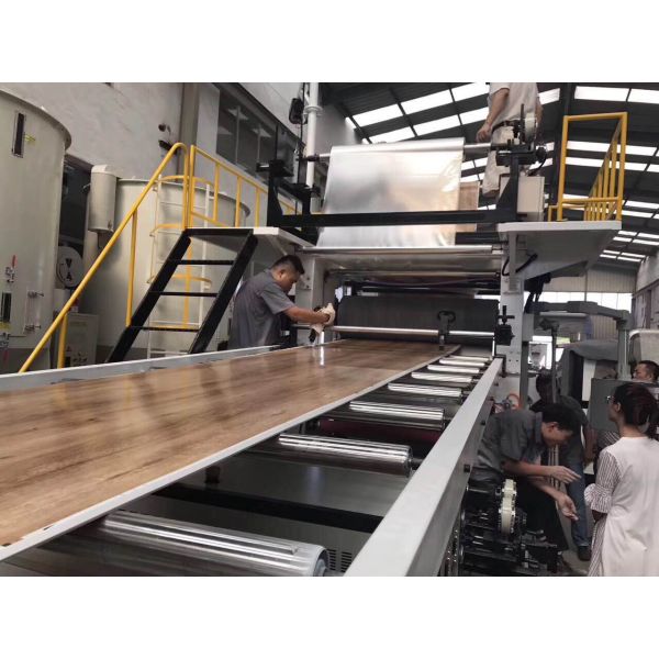 Customized Voltage Automatic Plastic SPC Flooring Machine High Efficiency