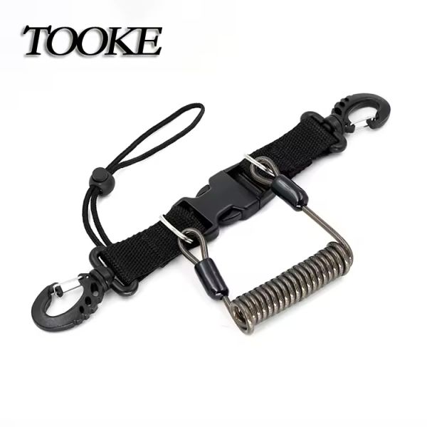 Anti Drop Safety Spring Coil Tool Diving Lanyard For Underwater Swimming Surfing