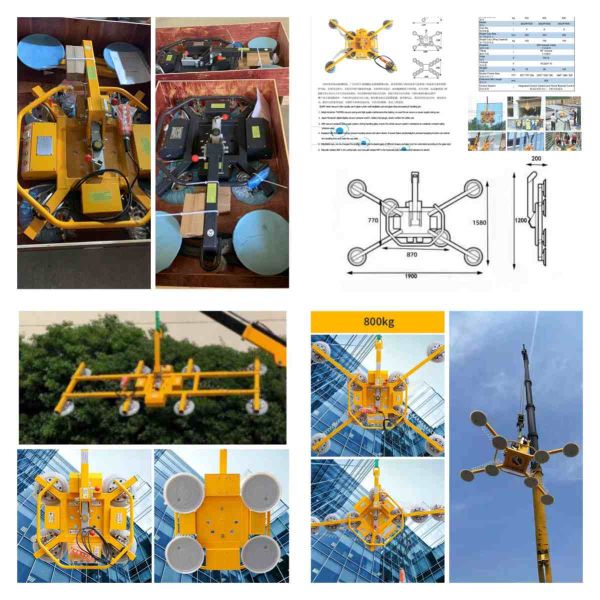 Electric Mobile Battery Vacuum Glass Lifter Glass Lifting Machines 200kg 500kg