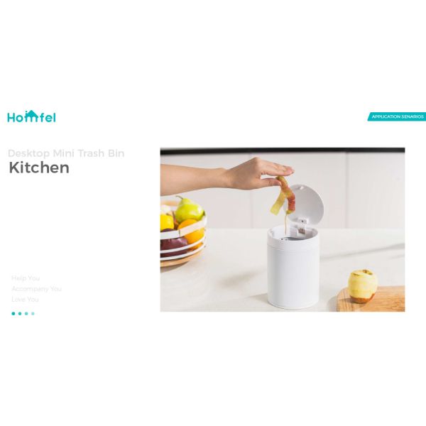 OEM Office Touch Garbage Can Waste Bin 3L Desktop Mini Stainless Steel