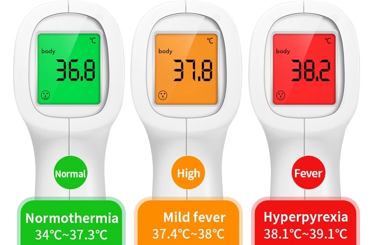 High Precision Digital Forehead Thermometer With LCD Display Screen