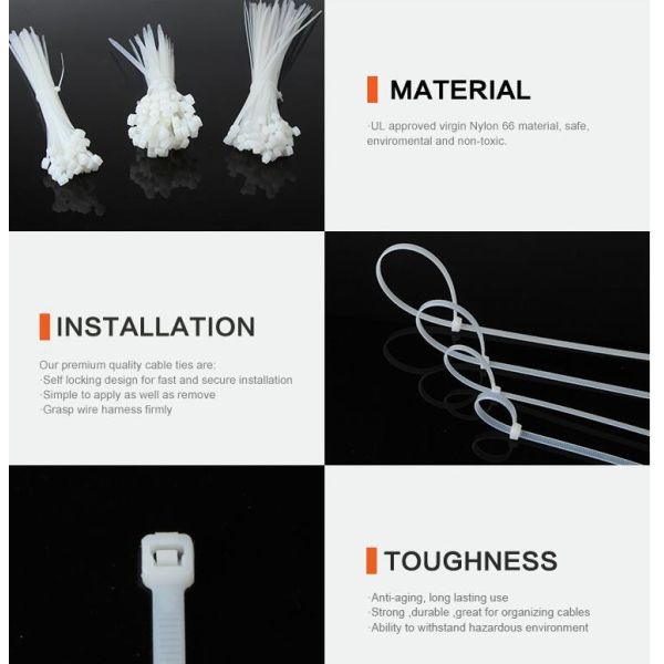 Free Sample Available Nylon Cable Ties Easy Use Self-locking Type In Different Colors