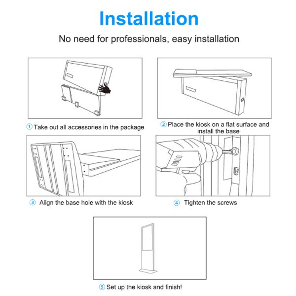 43-65 Inch Floor Standing Android Screen Panel Kiosk Lcd