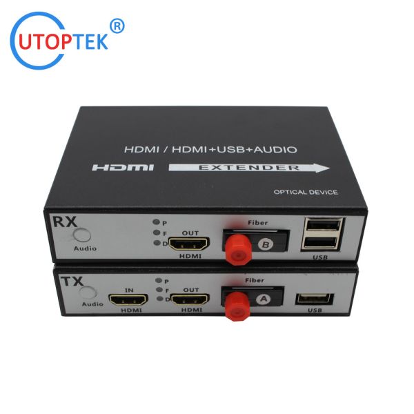 compressed HDMI Video+Audio+USB KVM over fiber optical extender HDMI fiber optical media converter