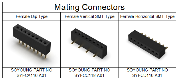 Pin Header Connector 1.0mm Single Row Right Angle TYPE 1*2PIN To 1*40PIN H=1.0mm