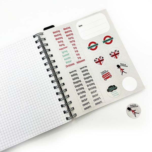 Customized Plastic Wire Journal Book Printing With Sticker Gloss lamination