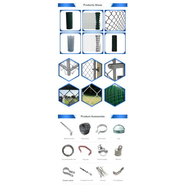 6 Foot Chain Link Wire Mesh Fencing Hot Dip Galvanized Pvc Coated