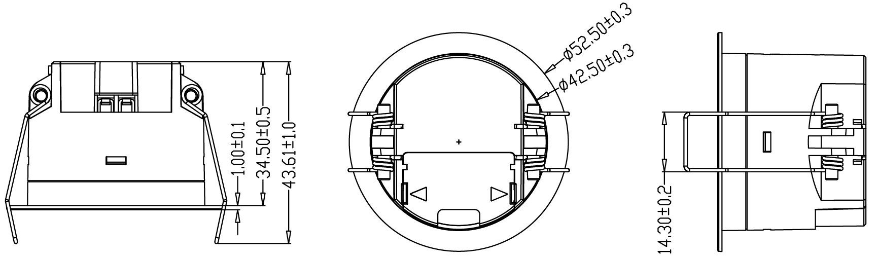 24GHz Lifesnor Detection DC Microwave Sensor Embedded Type Dry Contact Version MSA200D RC