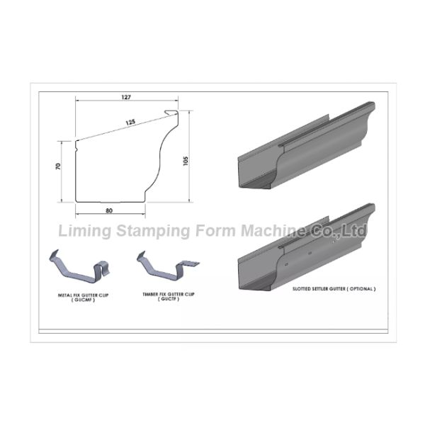 Steel Round Gutter Machine , 18 Steps Rain Gutter Roll Forming Machine