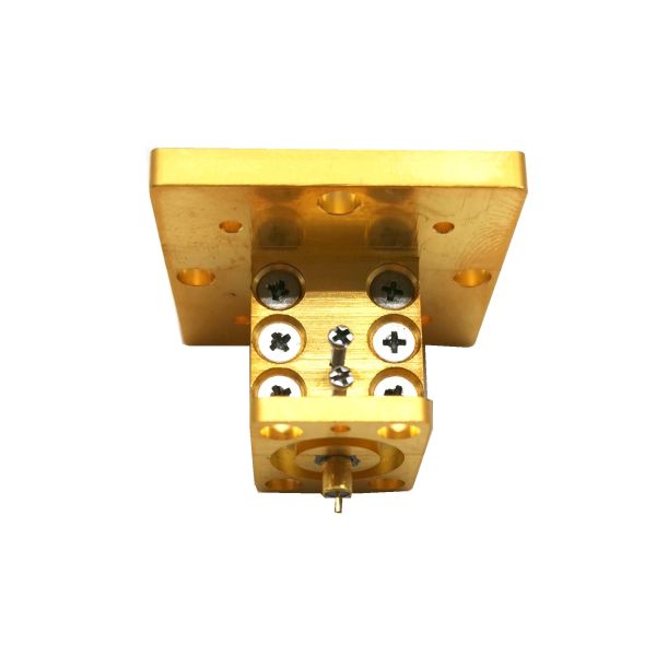 Gold Waveguide To Coax Adapter High Frequency Waveguide Connector Adapter
