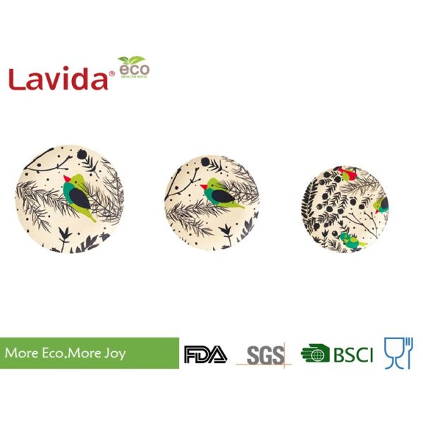 Nordic European Style Bamboo Fiber Tableware Unique Rustic Texture For Restaurant / Home