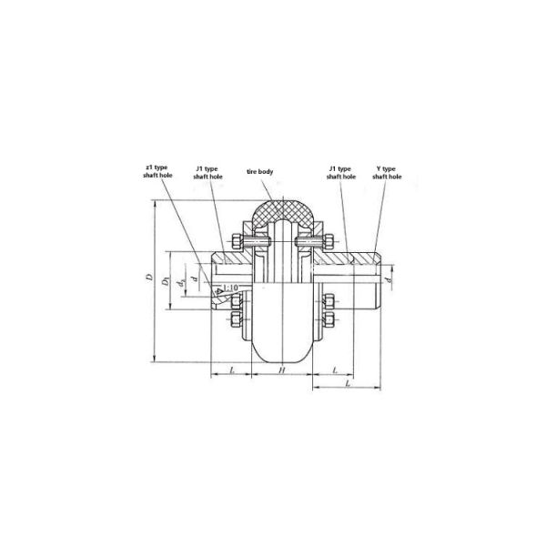 Black LLB Tyre Flex Coupling Steel Rubber For Pumps Equipment