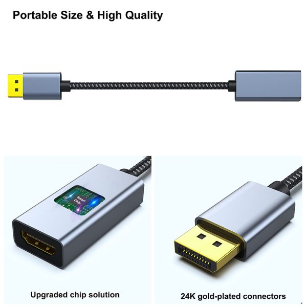4K Resolution USB C Hub Displayport to HDMI Adapter Cable Male to Female 1080P 4K30Hz 4K60Hz