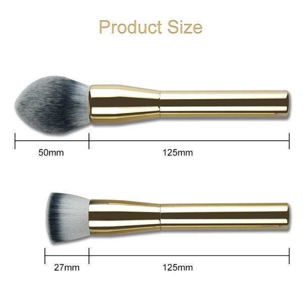 High Glossy Custom Makeup Brush Set Gold Metal Handle Vegan For Cosmetic