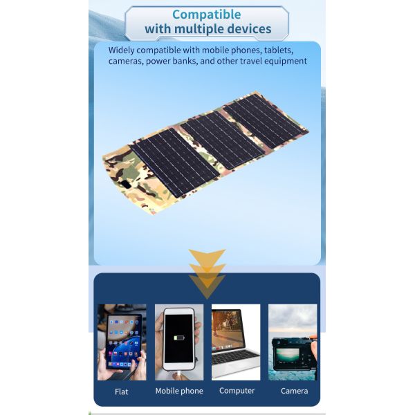 Mobile power bank 8000mAh solar charging monocrystalline silicon conversion rate of 24%