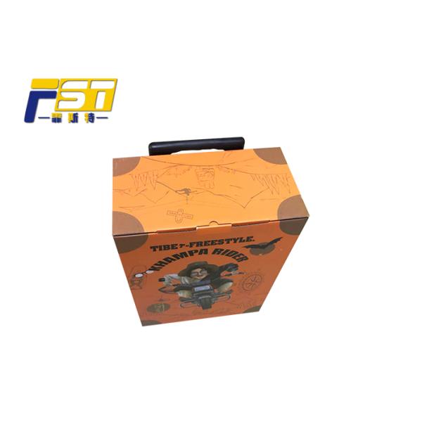 Fashion Color Printing Cardboard Trolley Box , Black Corrugated Folding Box Trolley