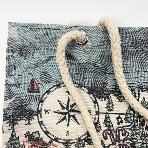 Rope Handle Canvas Shopping Bags with Customized Full Color Printing