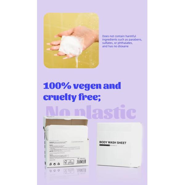 Eco Friendly Shower Sheets Space Saving Body Wash Paper Portable And Lightweight