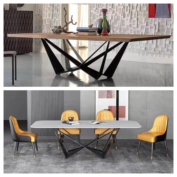 Rectangle Walnut Long Table Restaurant Wooden Table For 8 People Modern Solid Wood Dining Table Set