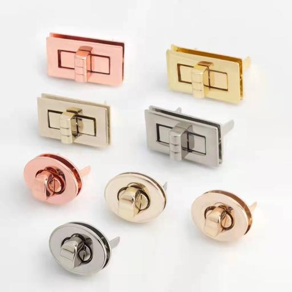Light Gold Handbag Lock Hardware Fadeless Clasps And Closures ISO9001