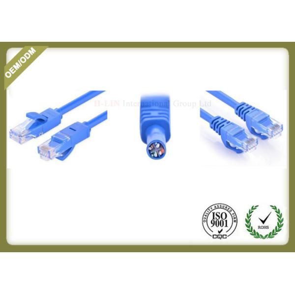 Blue Color Cat6 Network Patch Cord 24AWG With RJ45 Plug Connector
