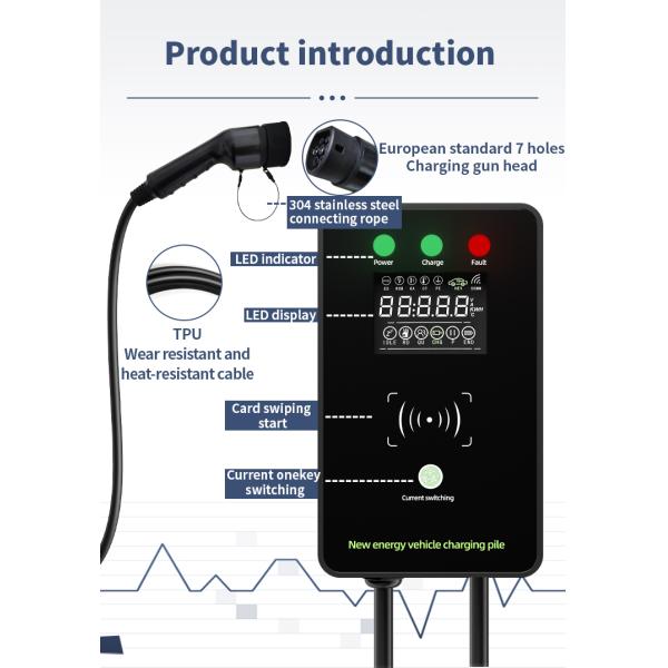 Wall Overcurrent Protection Type 1 EV Wall Box Charger AC220V Suit For Tesla Audi BMW