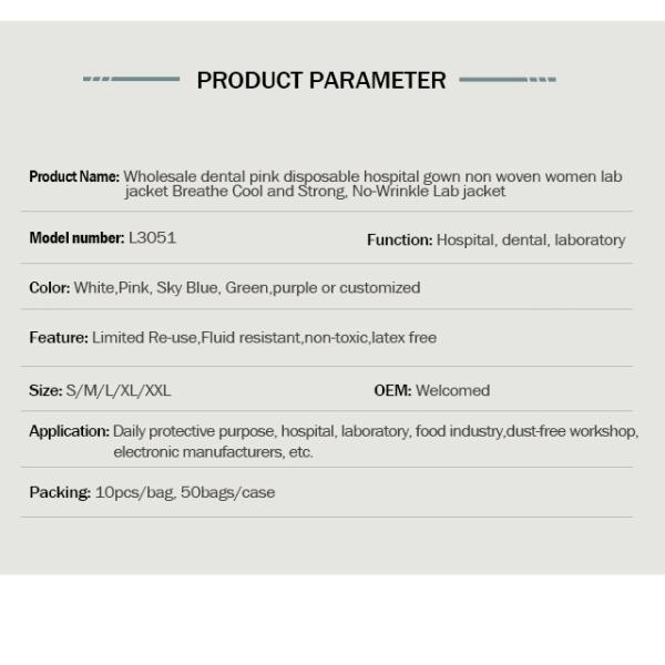 High Quality Laboratory Chemical Medical Uniforms Nurse Fashion Hospital Disposable Lab Jackets