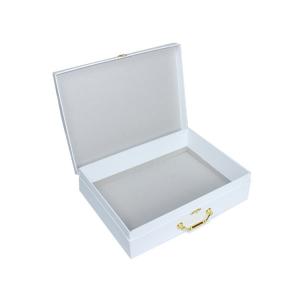 China Ecommerce ODM CMYK White Cardboard Gift Box With Metal Button wholesale