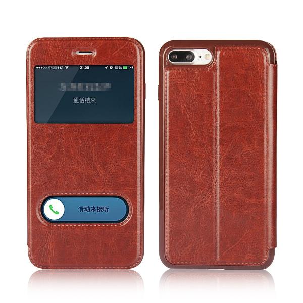 iPhone 8 Plus Case, Window View Stand Feature PU Leather Phone Case for Apple iPhone 5,6,7,8,X