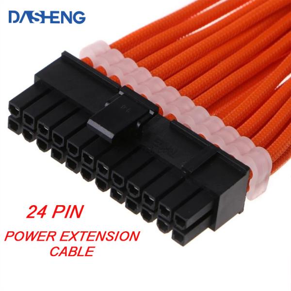 24 Pin Power Supply Sleeved Cables Kit Male To Female ATX 18WAG
