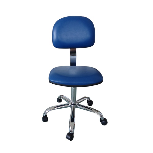Economical Blue Adjustable Leather Office ESD Chair for Antistatic Lab