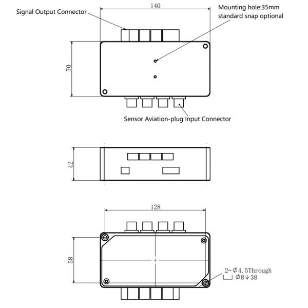 100hz 15v Load Cell Amplifier Rs232 Signal Conditioner 350-1000 Ohm