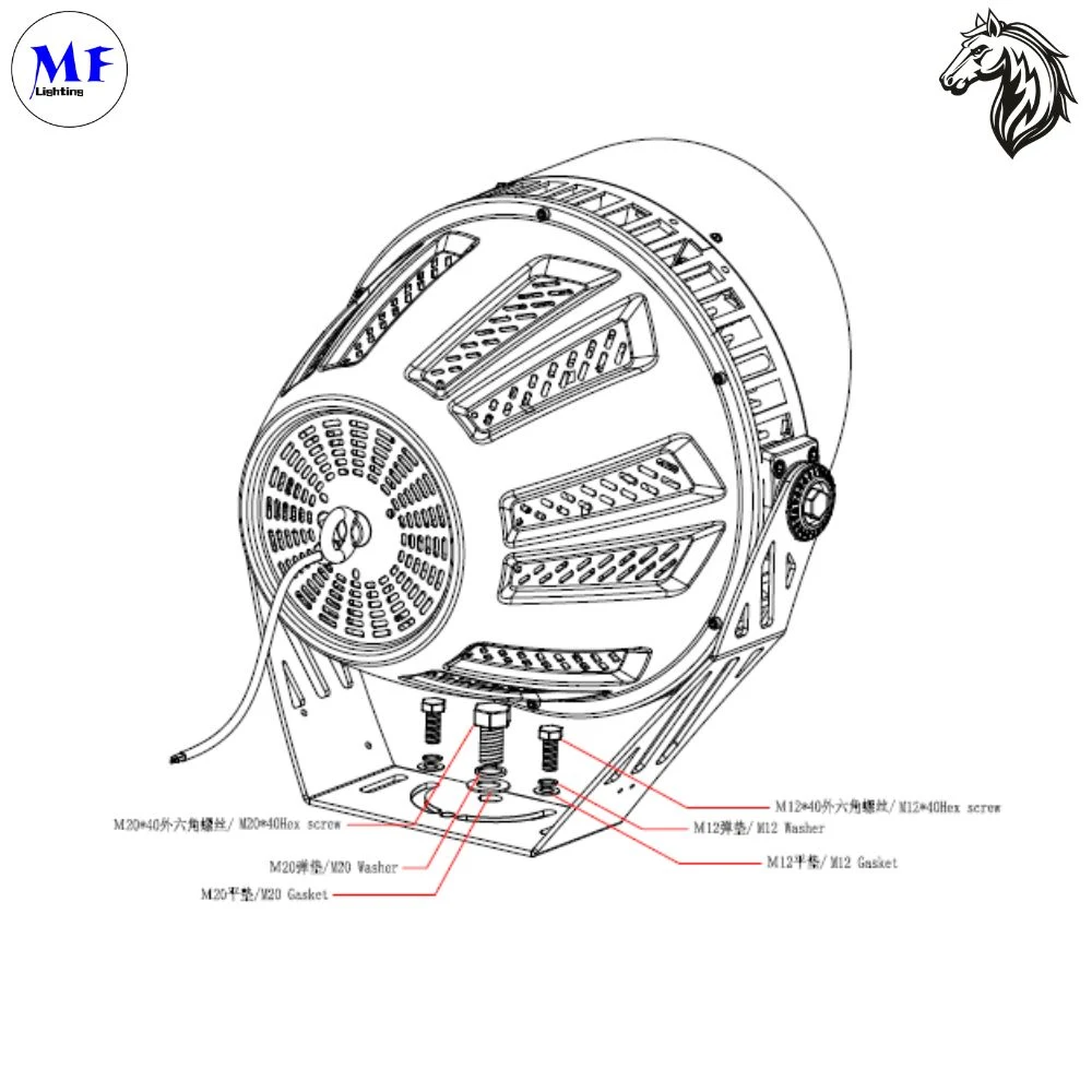 LED Flood Light High Mast Lights CE, RoHS, ETL, FCC IP65 Ik10 Waterproof 155lm/W 1000W Dimmable Outdoor Square