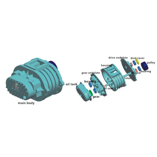 100 4 Inch Port Dia Roots Type Blower High Efficiency Low Energy Consumption