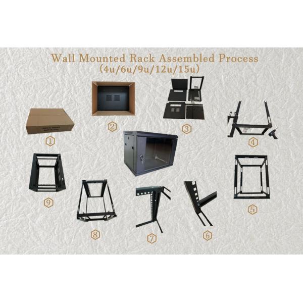 19 Inch 9u Network Cabinet , Vertical Wall Mount Network Rack With 20MM Size Fan