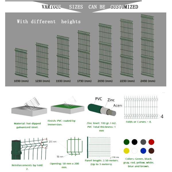 Anti Uv 3D Fence Panel Water Resistant Simple Structure Nice Appearance
