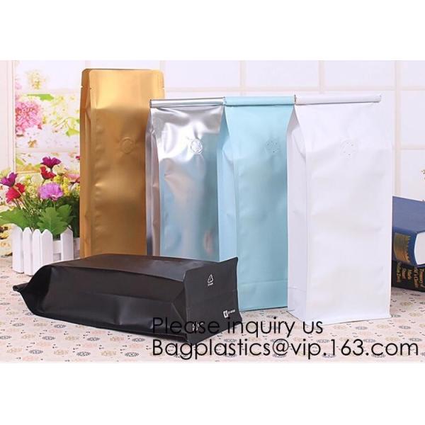 Coffee bean bag air valve kraft paper octagonal sealing aluminum foil self-supporting k bag custom coffee packagin
