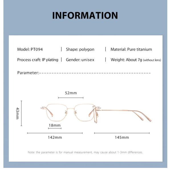 Business Bendable Titanium Frame Glasses Stainless Steel Frame Anti Scratch