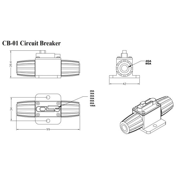 32V DC CB 01 CB01 Manual Switch Reset Resettable Automotive Overload Protector Stereo Car Audio Circuit Breaker
