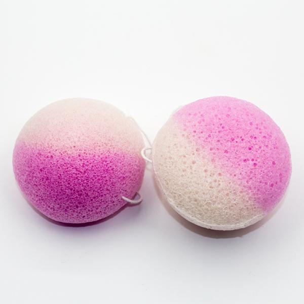 Custom Round Gradient Natural Konjac Sponge 8.5cm*5.5cm*2.5cm