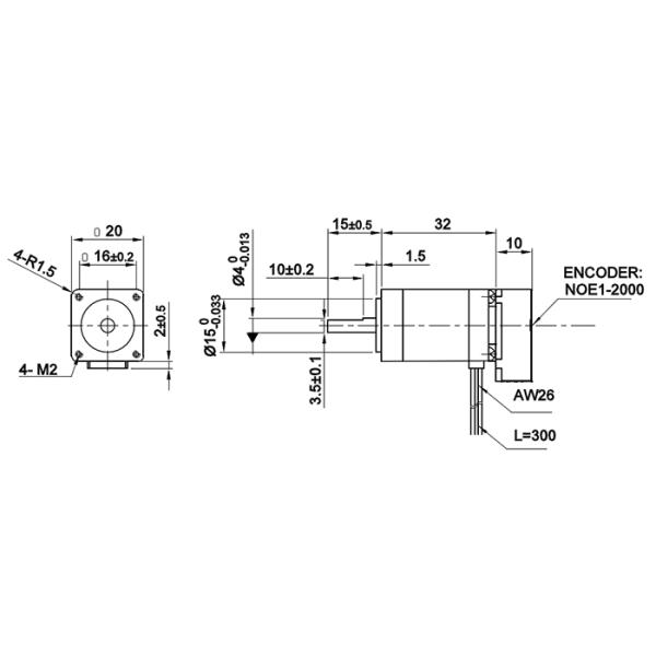 High Resolution Small Hybrid Stepper Motor 20mm With Optical Encoder OEM ODM Service